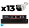 Комплект видеонаблюдения IP 5Мп KIT-C513IP-PL 13 камер для улицы, программный датчик движения, удаленный доступ, ночное видение, умный коммутатор