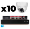 Комплект видеонаблюдения IP 5Мп KIT-A510IP-PL 10 камер, программный датчик движения, удаленный доступ, ночное видение, умный коммутатор