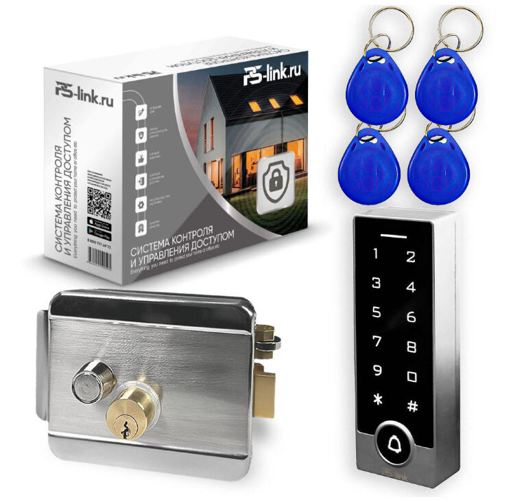 Комплект СКУД KIT-TB2EM-WP-SS эл. механический замок, сенсорная панель, RFID, металл