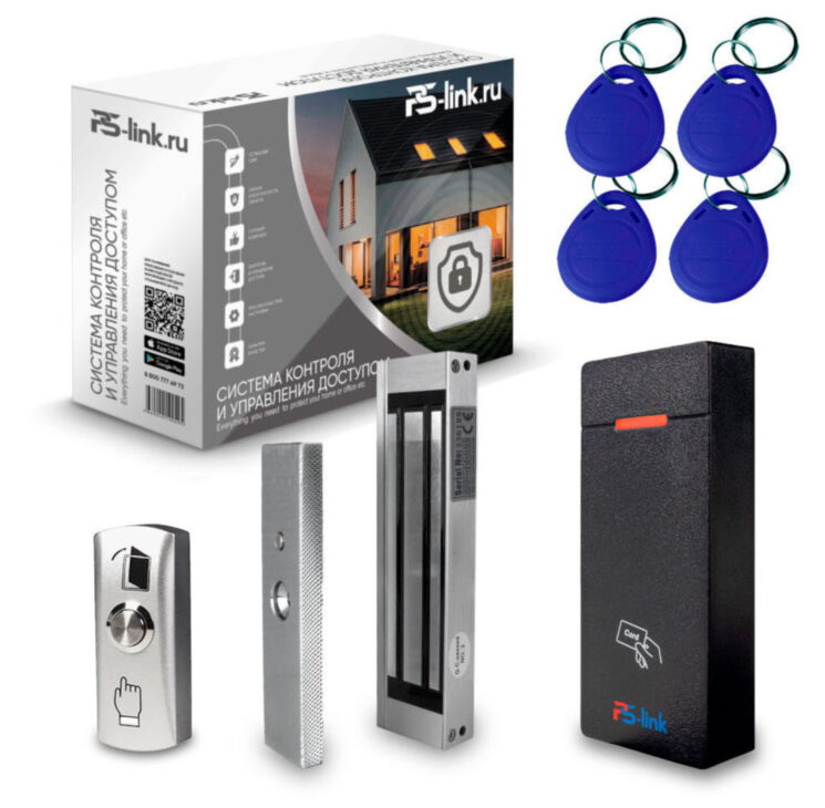 Система СКУД Ps-Link KIT-M010EM-WP-180 / эл. магнитный замок 180кг / RFID