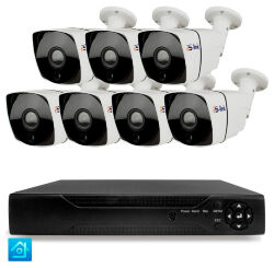 Комплект видеонаблюдения AHD 8Мп  KIT-C807HD 7 камер для улицы, ночная съемка, датчик движения