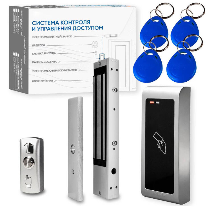 Комплект СКУД Undino KIT-CR301EM-350 эл. магнитный замок 350кг, RFID, емкость 10000