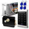 Система СКУД KIT-1203MF-B на 1 дверь, панель со считывателем RFID 13МГц Mifare, замок черный накладной, НЗ тип