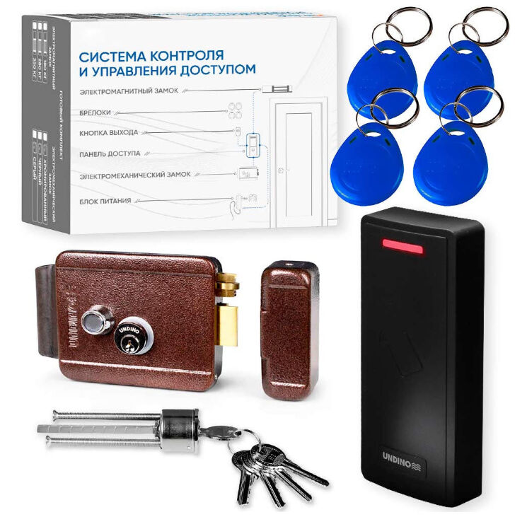 Комплект СКУД Undino KIT-CR101MF-B эл. механический замок, RFID